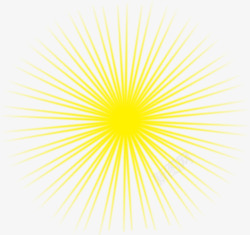黄色卡通绚丽立体太阳放射素材
