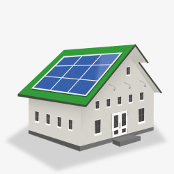 安装太阳能的小房子素材