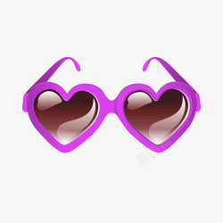 紫色心形眼镜太阳镜素材