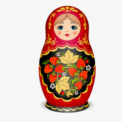 俄罗斯嵌套娃娃卡通手绘俄罗斯娃娃高清图片