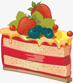 蛋黄奶糕草莓蛋糕高清图片