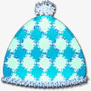 蓝色方块帽子装饰素材