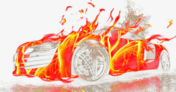 宝马火焰燃烧的汽车高清图片
