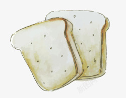 吐司方块面包美味手绘可爱甜素材