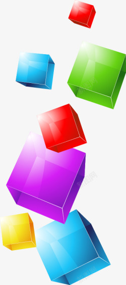 抽象立体彩色方块矢量图素材