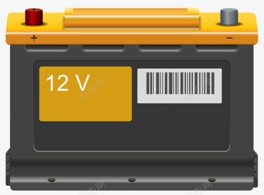 专用海报汽车保养12v电池图标图标