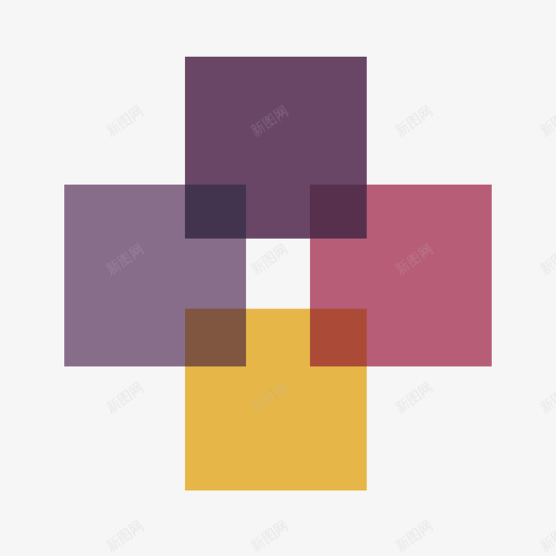 紫色方块叠加png免抠素材_88icon https://88icon.com 叠加 商务 方形 标签 矩形 紫色 重叠 黄色