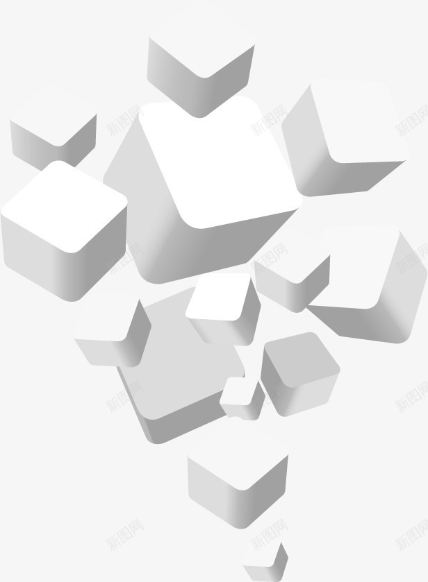 白色方块png免抠素材_88icon https://88icon.com 免费矢量下载 白色方块 立方体