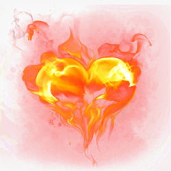 喷射状爱心火焰高清图片