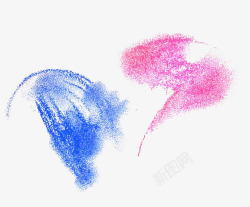 蓝色粉末粉色笔刷高清图片