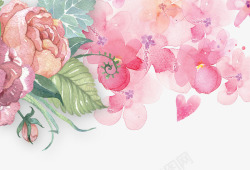 卡通水墨粉色牡丹花朵素材