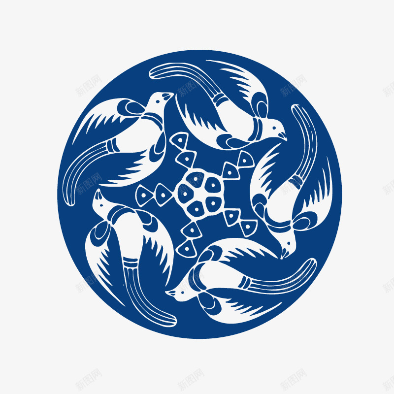 卡通手绘青花瓷图案png免抠素材_88icon https://88icon.com 创意 卡通手绘 美丽的 艺术 蓝色 青花瓷图案