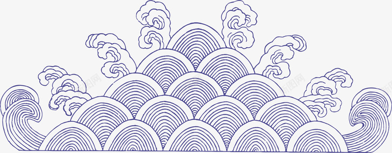 紫色古典波浪图标图标