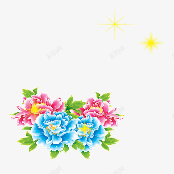 绚烂牡丹花psd免抠素材_88icon https://88icon.com 彩色 牡丹 花朵