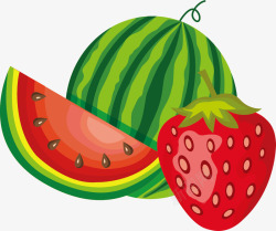西瓜草莓水果素材