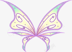 紫黄色蝴蝶卡通手绘素材