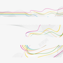 绮夌玛绾挎浔彩色波浪线条矢量图高清图片