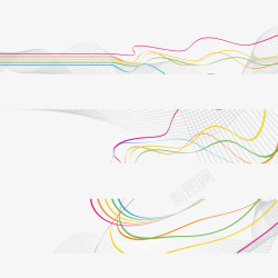 彩色波浪线条矢量图素材