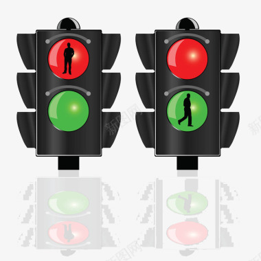 绿灯行红灯停图标图标
