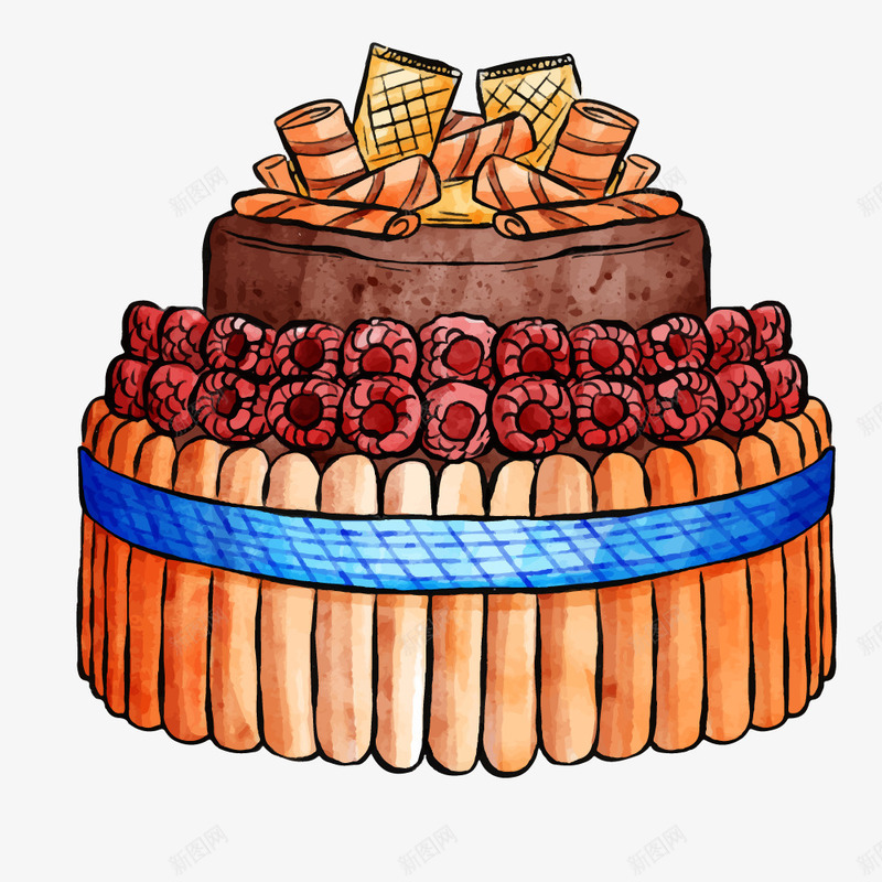 水彩风手绘创意造型生日蛋糕矢量图ai免抠素材_88icon https://88icon.com 创意造型 庆祝生日 手绘 生日快乐 生日礼物 糕点 蛋糕房 西点房 矢量图