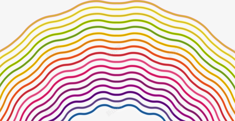 彩色波浪条纹png免抠素材_88icon https://88icon.com 彩色条纹 条纹 矢量素材 线性