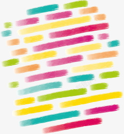 彩色水彩笔刷斜纹花纹矢量图素材