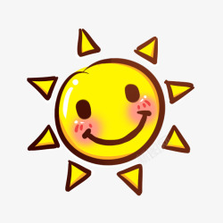 卡通黄色笑脸太阳素材