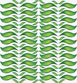手绘绿色波浪花纹矢量图素材