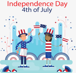 庆祝美国独立日的人矢量图素材