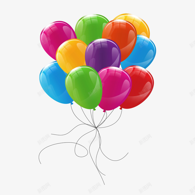 儿童节庆祝气球矢量图ai免抠素材_88icon https://88icon.com 儿童节 六一 卡通 小清新 广告设计 氢气球 透明 矢量图