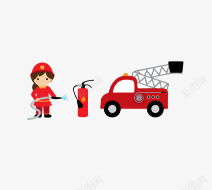 红色博士帽消防人员图标矢量图图标