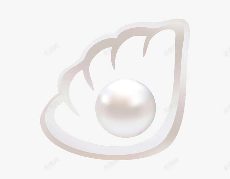 珍珠贝壳png免抠素材_88icon https://88icon.com 一颗 一颗大珍珠 手绘 珍珠 白色的 简图 美丽的 装饰 贝壳