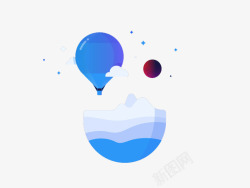 星星汽球热汽球高清图片