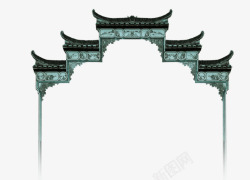 中国传统房檐素材