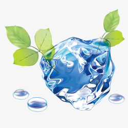 冰块绿植创意图案矢量图素材