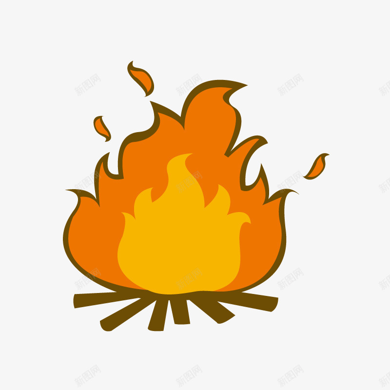 火把和火焰卡通图png免抠素材_88icon https://88icon.com 卡通 手绘图 木棍 火把 火焰 点燃 燃烧 简图