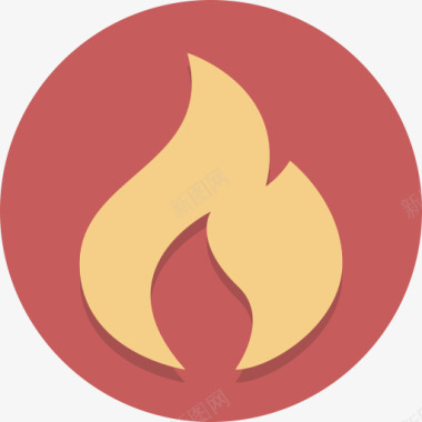 烧伤火火焰圆形图标图标