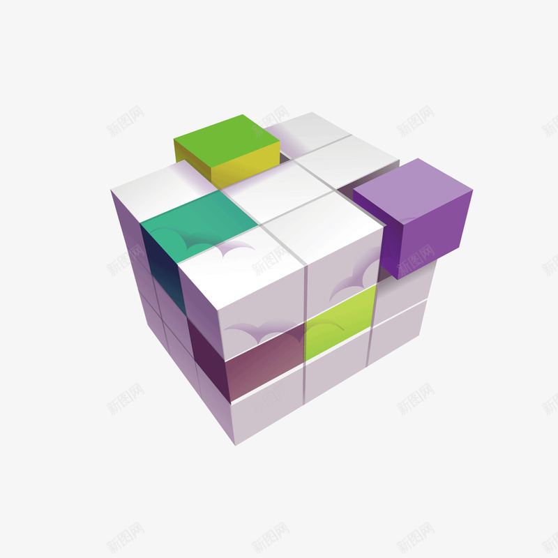 彩色立体三阶魔方方体方块png免抠素材_88icon https://88icon.com 三阶魔方 彩色 方体 方块 立体