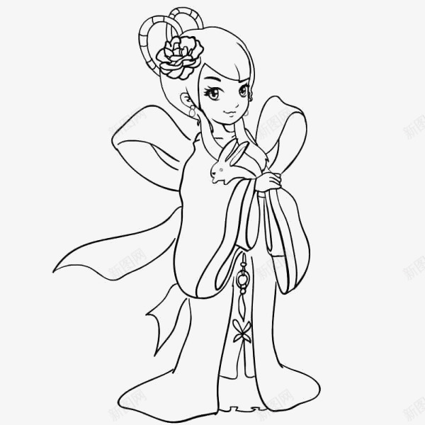 手绘美丽嫦娥仙子png免抠素材_88icon https://88icon.com 仙女 仙子 传说 嫦娥 嫦娥后羿 广寒宫 手绘 月兔 神话 美丽