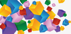 抽象炫彩几何立体块方块矢量图素材