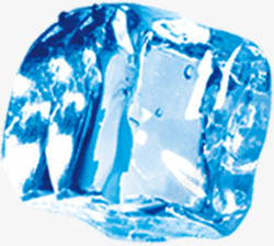 蓝色透明冰块广告素材