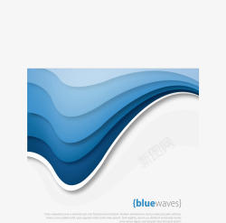 蓝色的波浪图案矢量图素材