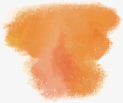 橘色水彩涂鸦素材