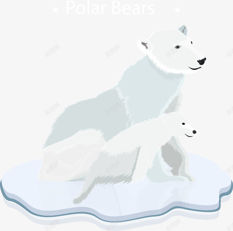 冰块上的卡通北极熊png免抠素材_88icon https://88icon.com 冰块 北极熊 卡通北极熊 矢量北极熊