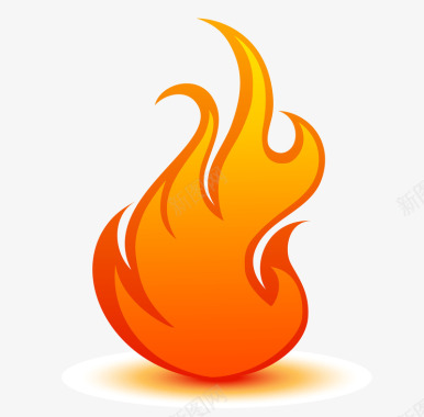 篝火燃烧燃烧的橙色火焰矢量图图标图标