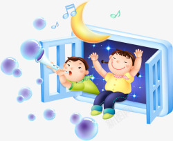 吹泡泡的小天使素材