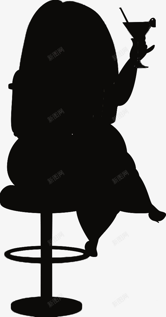 拿酒杯的胖女人黑色剪影png免抠素材_88icon https://88icon.com 剪影 女人 装饰 黑色
