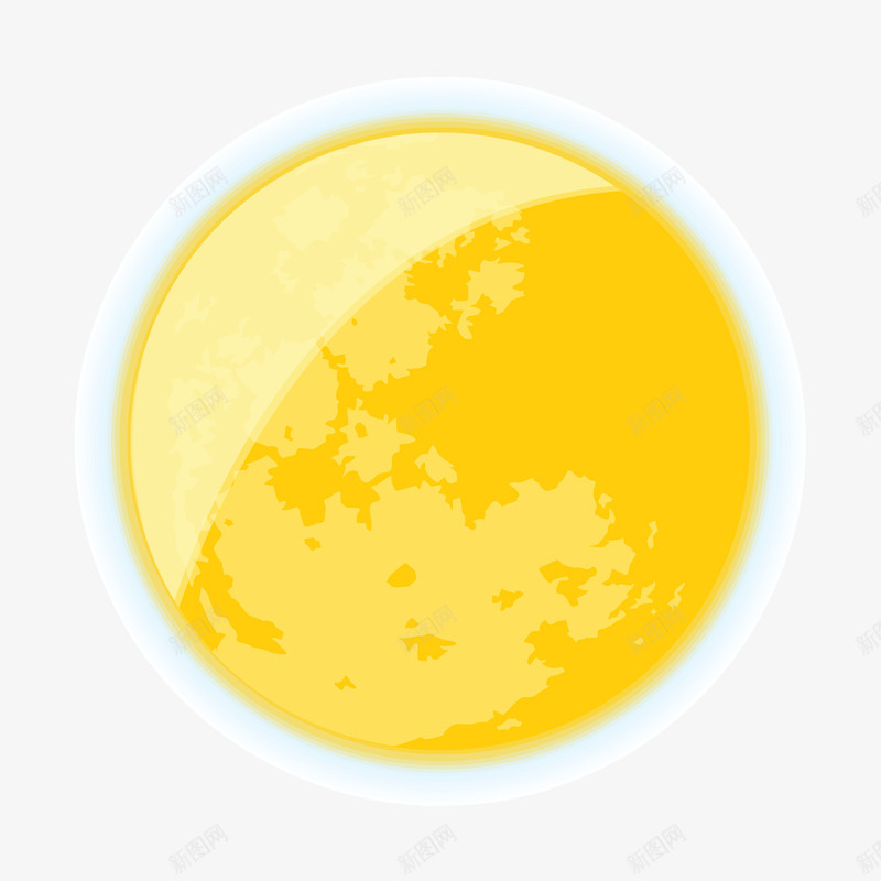 黄色大月亮psd免抠素材_88icon https://88icon.com 星球 月亮 素材 黄色