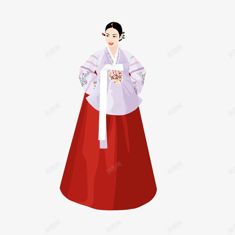 朝鲜女人png免抠素材_88icon https://88icon.com 文化 服饰 民族