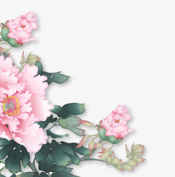 粉色中国风牡丹花素材